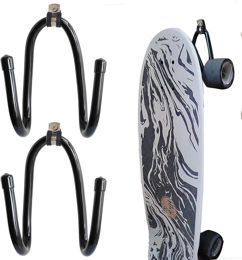 RUZUO Upgraded Skateboard Wall Mount Skateboard Hanger, Skateboard and Longboard Wall Rack, Skate Board Holders-Lengthen - Image 1